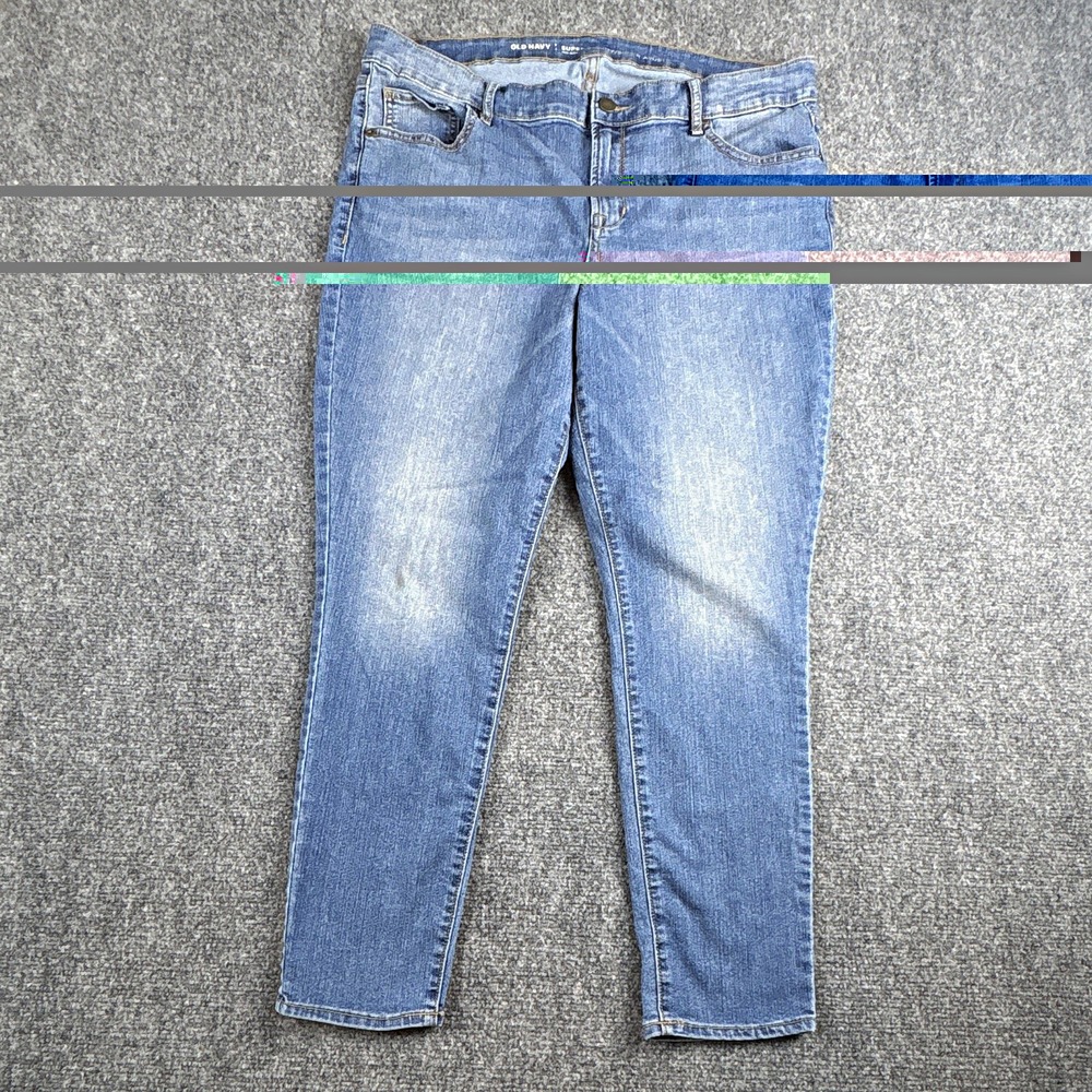 Old Navy Super Skinny Mid-Rise Jeans - Medium Wash Stretch Denim Women's 14